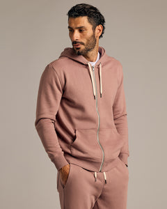 True ClassicSlate Mauve Fleece French Terry Zip Hoodie