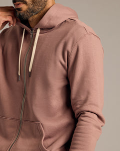 True ClassicSlate Mauve Fleece French Terry Zip Hoodie