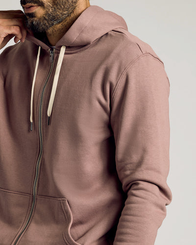 Fleece Full Zip Hoodie - Slate Mauve