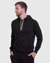 Man wearing black pullover hoodie from Hoodie & Active Jogger 3-Pack.