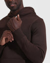 Dark Oak Fleece French Terry Pullover Hoodie with drawstring adjustment.