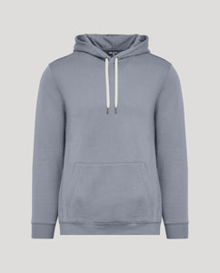 True ClassicDusty Blue Fleece French Terry Pullover Hoodie with kangaroo pocket.