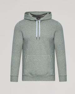 True ClassicDark Heather Gray Fleece French Terry Pullover Hoodie with front pocket.