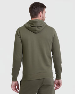 True ClassicMilitary Green Fleece French Terry Pullover Hoodie