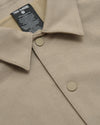 Khaki Casual Jacket with snap buttons and a pronounced collar.