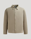Khaki Casual Jacket with snap-button closure and shirt-style collar.