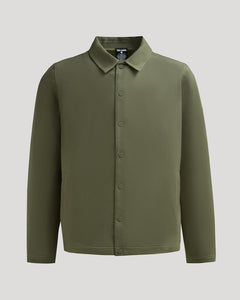 True ClassicMilitary Green Casual Jacket with snap buttons and welt pockets.