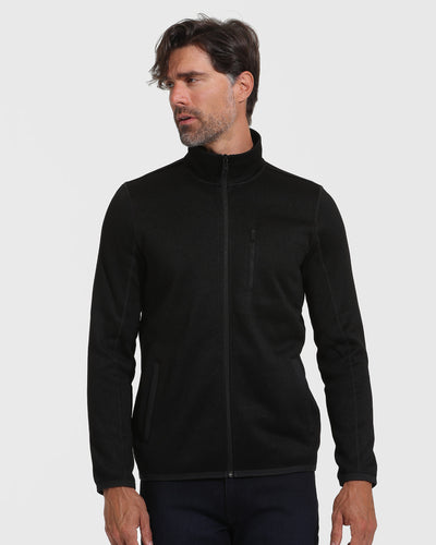 Fleece Sweater Jacket - Black