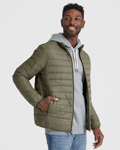 True ClassicMilitary Green Puffer Jacket