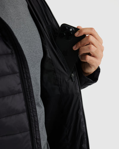 Hooded Puffer Jacket - Black