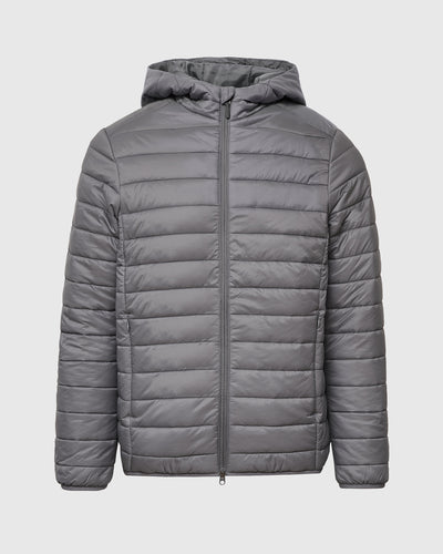 Hooded Puffer Jacket - Gunmetal