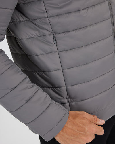 Hooded Puffer Jacket - Gunmetal
