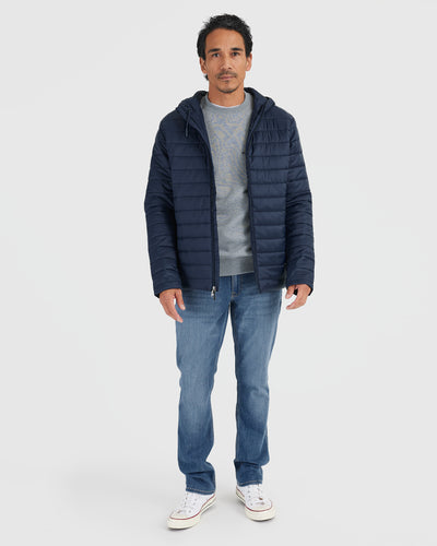 Hooded Puffer Jacket - Navy