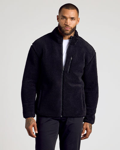 Sherpa Full Zip Jacket - Black