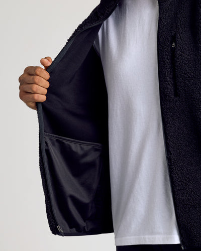 Sherpa Full Zip Jacket - Black