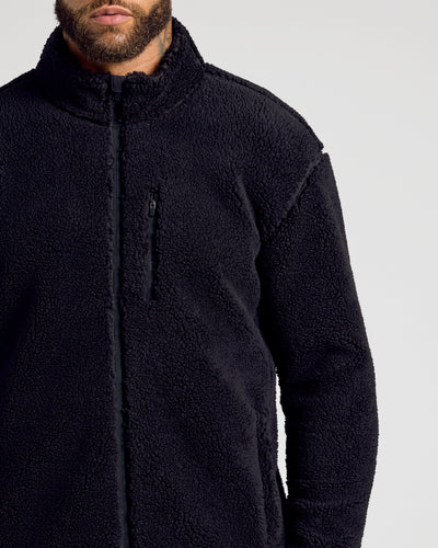 Sherpa Full Zip Jacket - Black