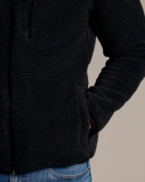 Black Sherpa Full Zip Jacket