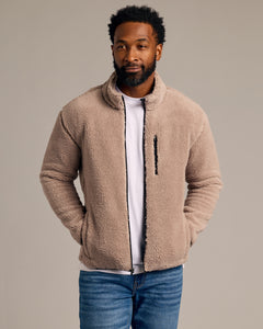 True ClassicTaupe Sherpa Full Zip Jacket