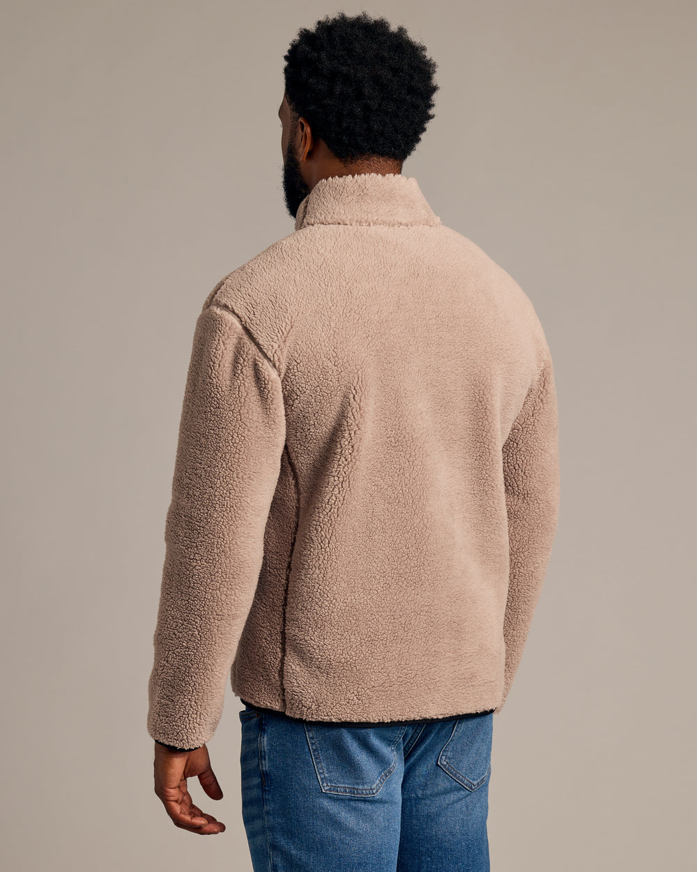 Taupe Sherpa Full Zip Jacket