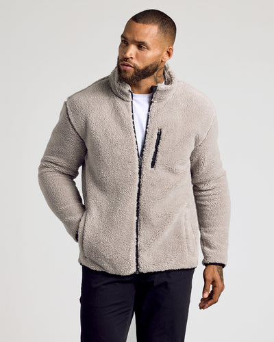 Sherpa Full Zip Jacket - Taupe