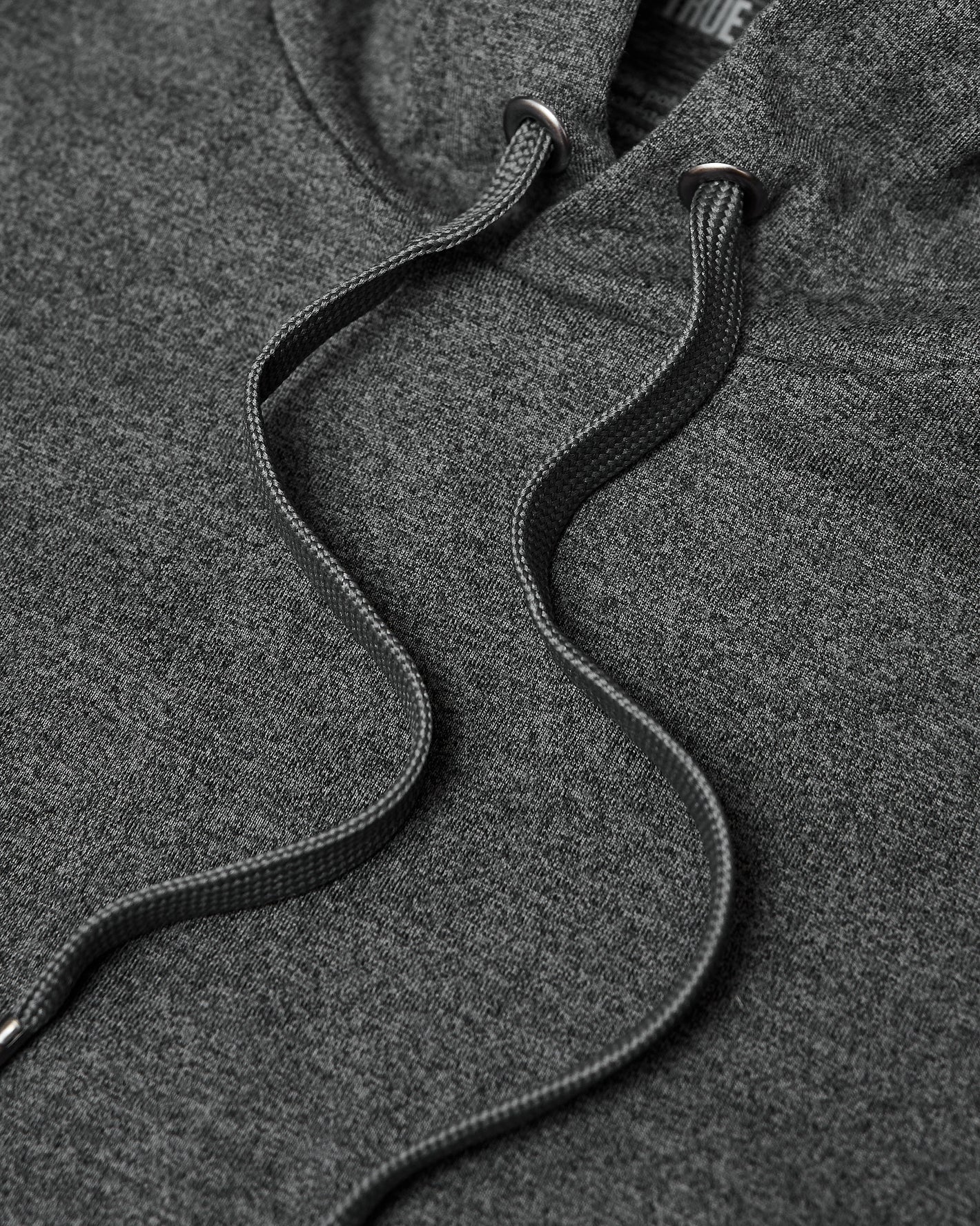 Charcoal Heather Active Comfort Pullover Hoodie with drawcords and metal-grommet eyelets.