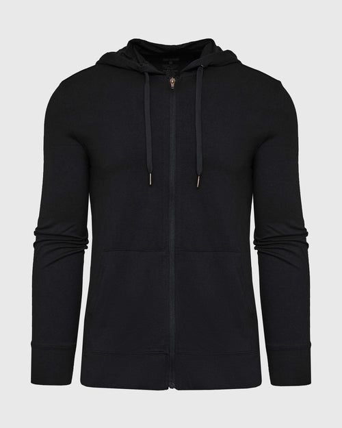 Black Active Comfort Full Zip Hoodie