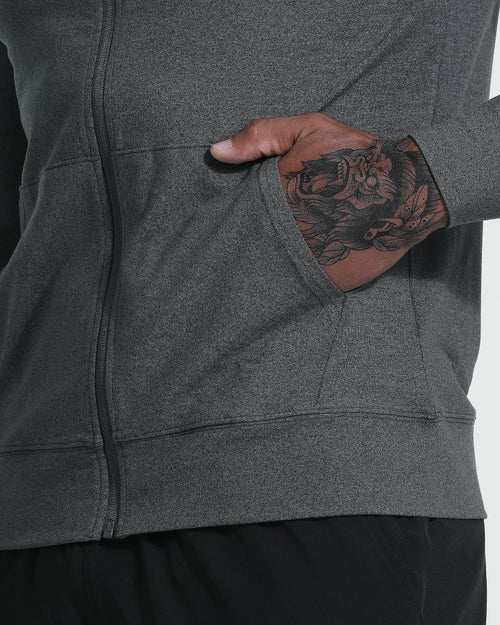 Charcoal Heather Active Comfort Full Zip Hoodie