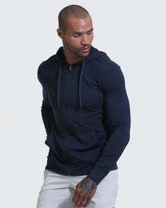 True ClassicDark Heather Navy Active Comfort Full Zip Hoodie