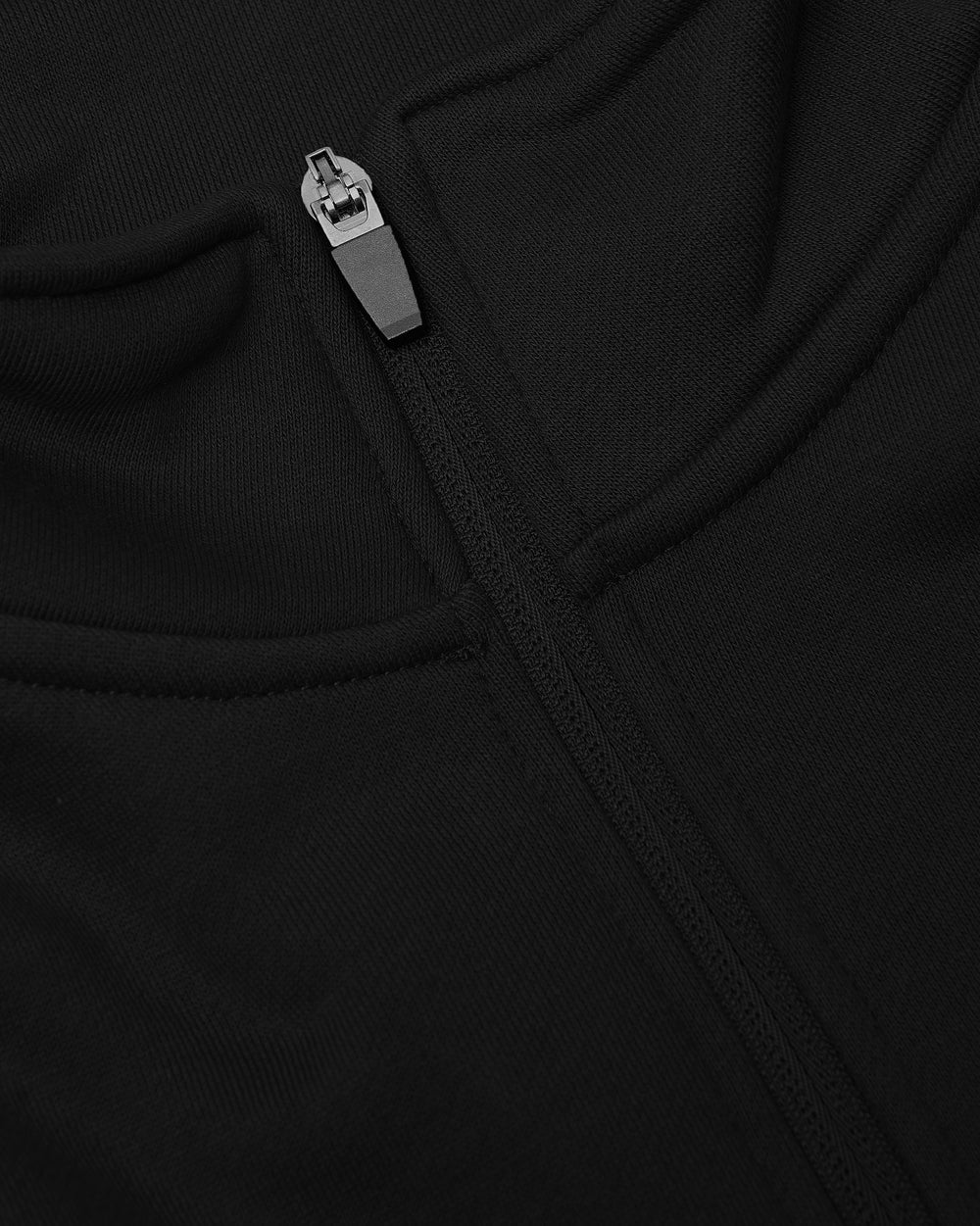 Black Half Zip Fleece Sweatshirt