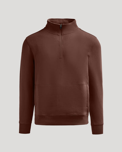 Fleece Half Zip Sweatshirt - Carob