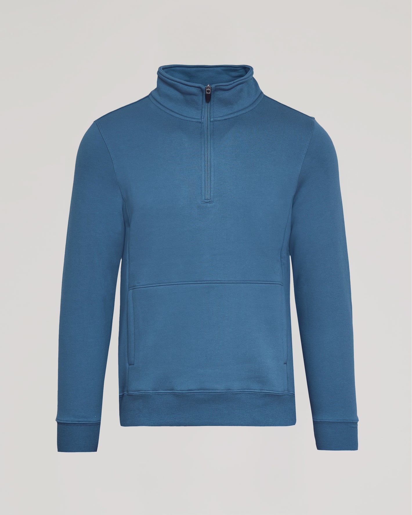 Fiord Half Zip Fleece Sweatshirt with stand-up collar and kangaroo pocket.