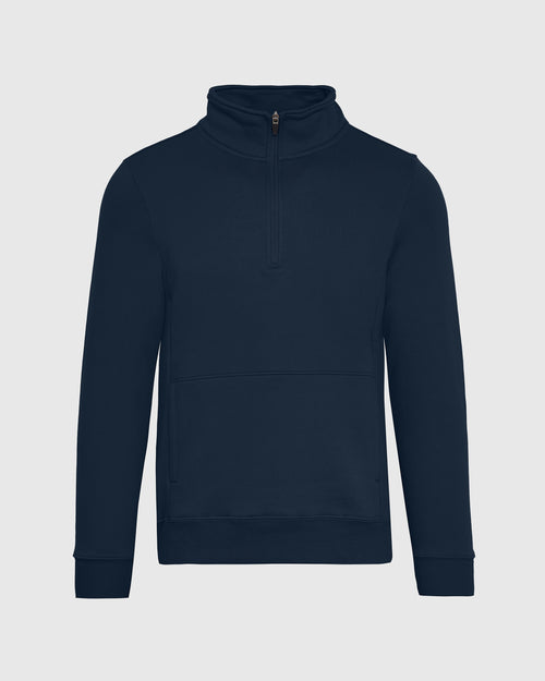 Navy Half Zip Fleece Sweatshirt