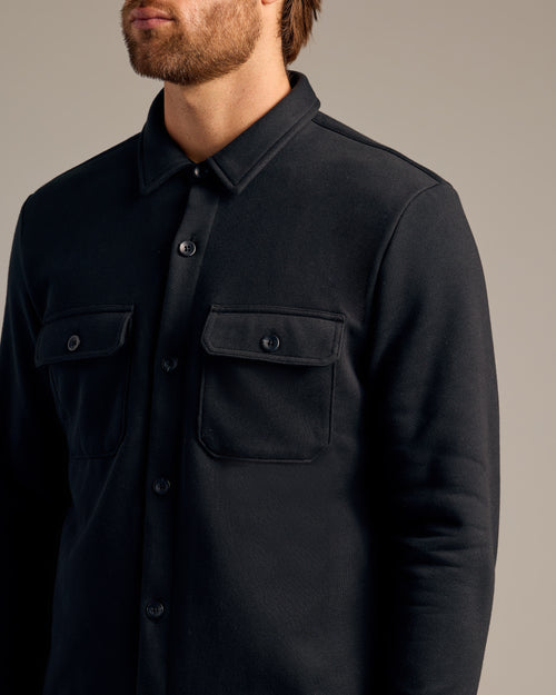 Black Fleece Shirt Jacket