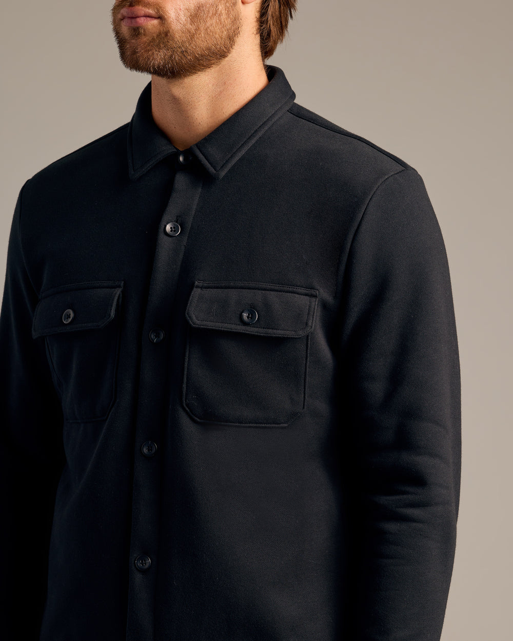 Navy & Black Fleece Shirt Jacket 2-Pack