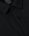 Black Fleece Shirt Jacket with buttons and patch pocket detail.