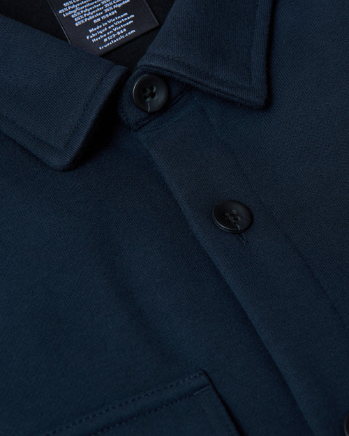 Navy Fleece Shirt Jacket