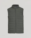 Carbon Puffer Vest, sleeveless, quilted, with zipper and stand-up collar.