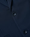 Navy Comfort Knit Blazer with textured fabric and tailored lapel.