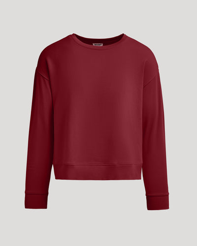 Slouch Pullover Crew - Dark Maroon