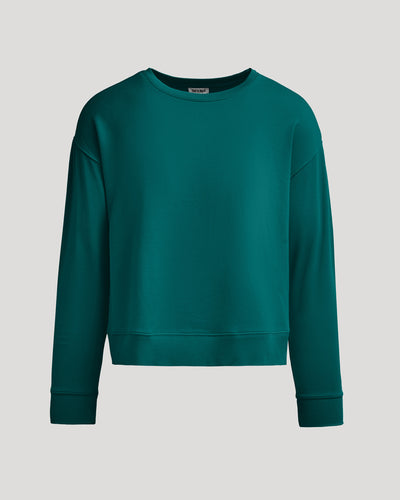 Slouch Pullover Crew - Deep Emerald