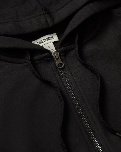 Crop Zip Hoodies - Black