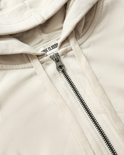 Crop Zip Hoodies - Oatmeal