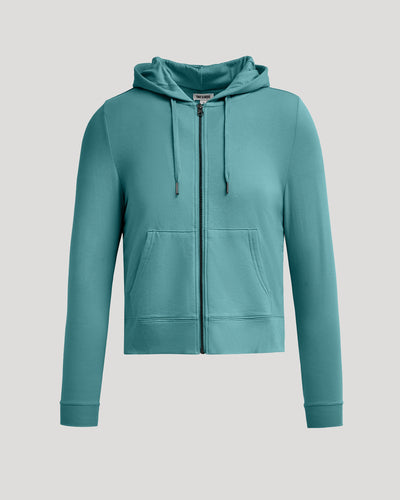 Crop Zip Hoodies - Stormcloud