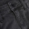 Gray Wash Slim Comfort Stretch Jeans waistband with belt loops and matte-black button.