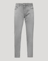Medium Gray Wash Slim Comfort Stretch Jeans with five pockets and button closure.