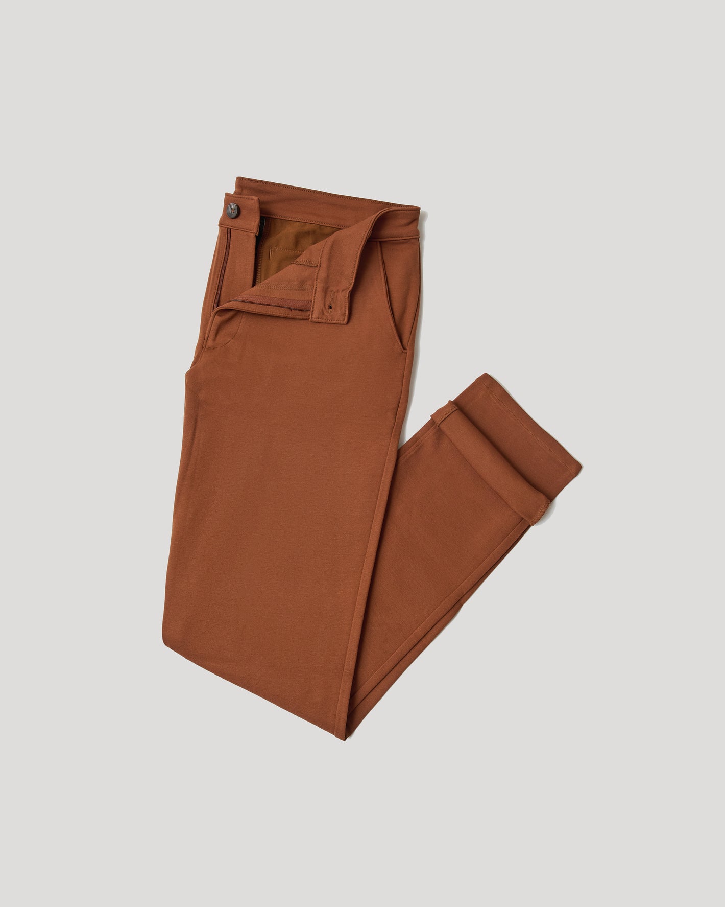 Suede Brown Slim Comfort Knit Chino Pant