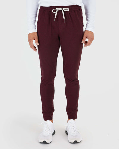 Active Joggers - Dark Heather Burgundy
