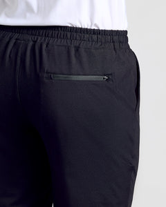 True ClassicAll Black Active Joggers 3-Pack with elastic waistband and zip pocket.