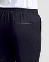 All Black Active Joggers 3-Pack with elastic waistband and zip pocket.