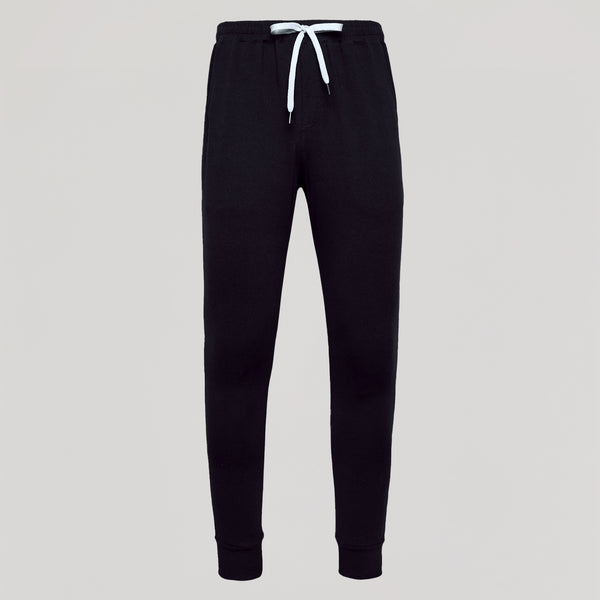 Black Active Joggers with white drawstring and side pockets.